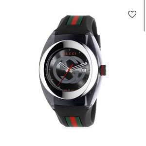 Gucci Black and Green Rubber Strap Watch